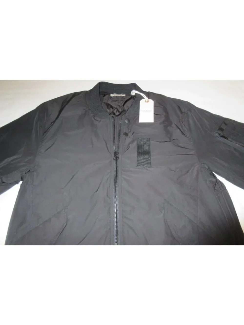 OOBE Brand Men's Full Zipper Modern Vintage Black Flight Jacket Size Medium NWT